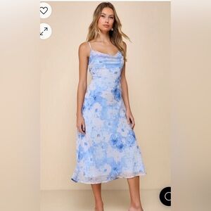 Lulus floral blue dress NWT